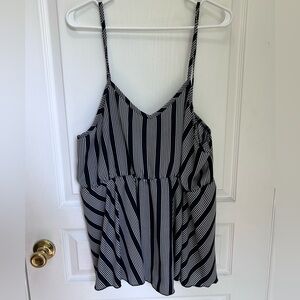 Stripped black and white top